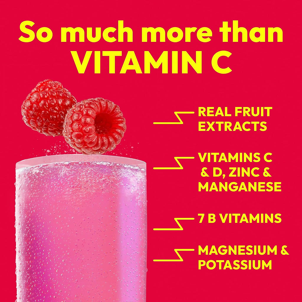 Emergen-C 1000 mg Vitamina C en Polvo, Sabor Frambuesa - 60 Sobres