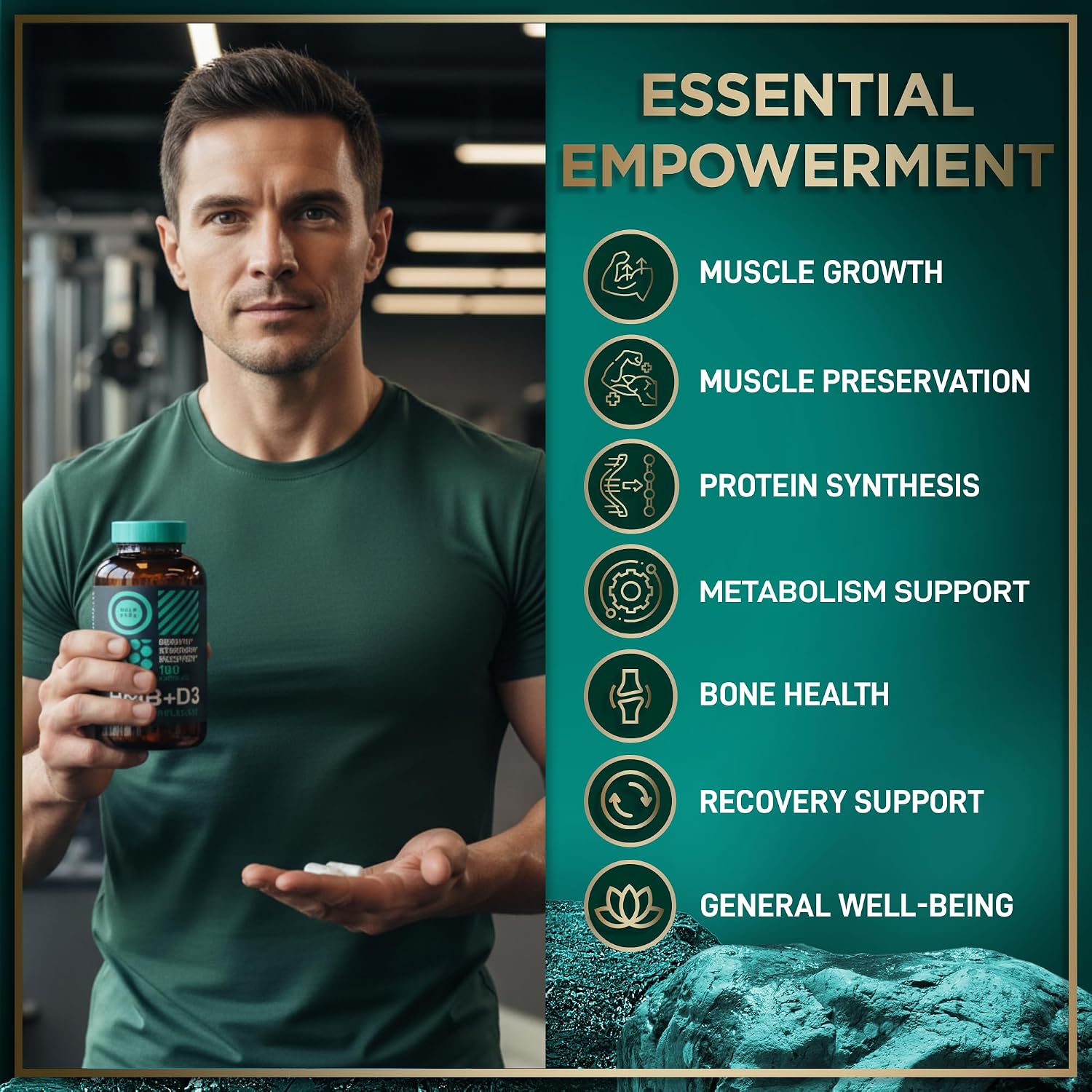 WILD FUEL HMB 3000mg con Vitamina D3 - 180 Cápsulas