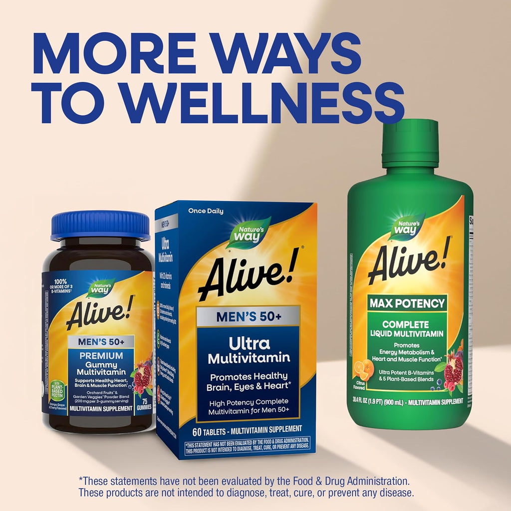 Nature's Way Alive! Multivitamínico Ultra Potente para Hombres 50+