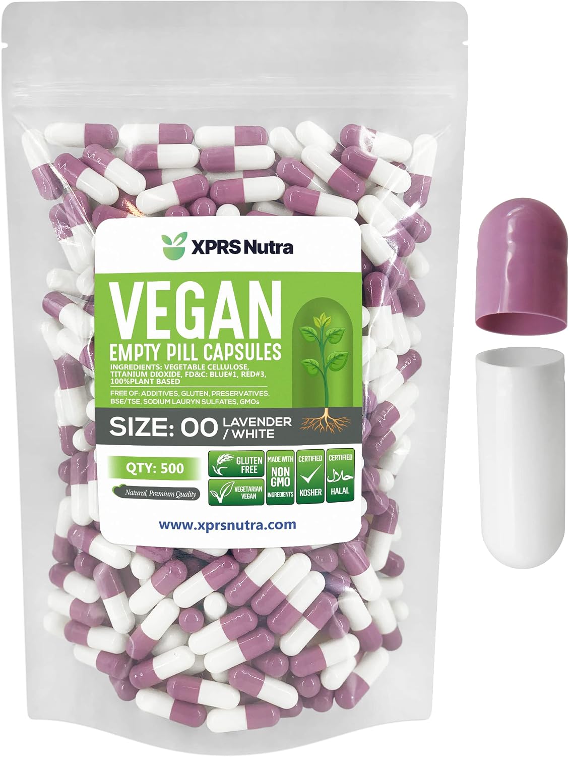 XPRS Nutra Cápsulas Vacías Veganas Tamaño 00 - 1000 uds. Transparentes