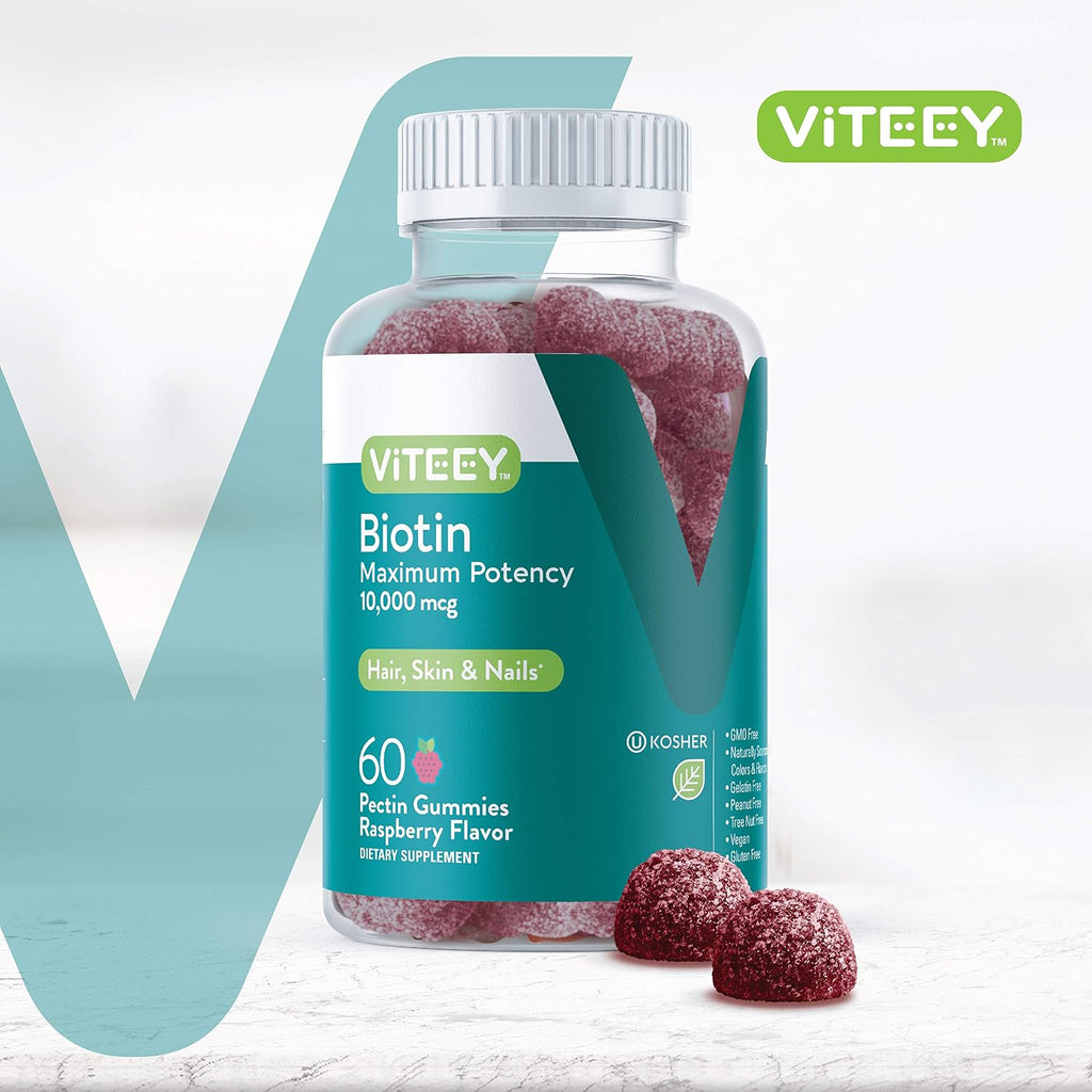Viteey Biotin Gummies - 10.000 mcg - 60 Gominolas
