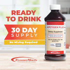 Apetigen-Plus Estimulante del Apetito Líquido para Niños y Adultos – con Vitaminas B1, B2, B3, B5, B6, B12, Zinc, Hierro y L-Lisina – Sin Azúcar, Sin Aceite de Pescado – 473 ml (16 oz), Sabor Naranja