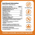 Bee and You Kids Propolis Immune Day Time Shot - Probiótico, Vitamina C, D3, Zinc, Apoyo Inmunitario y Digestivo, 1.69 fl oz, Pack de 12