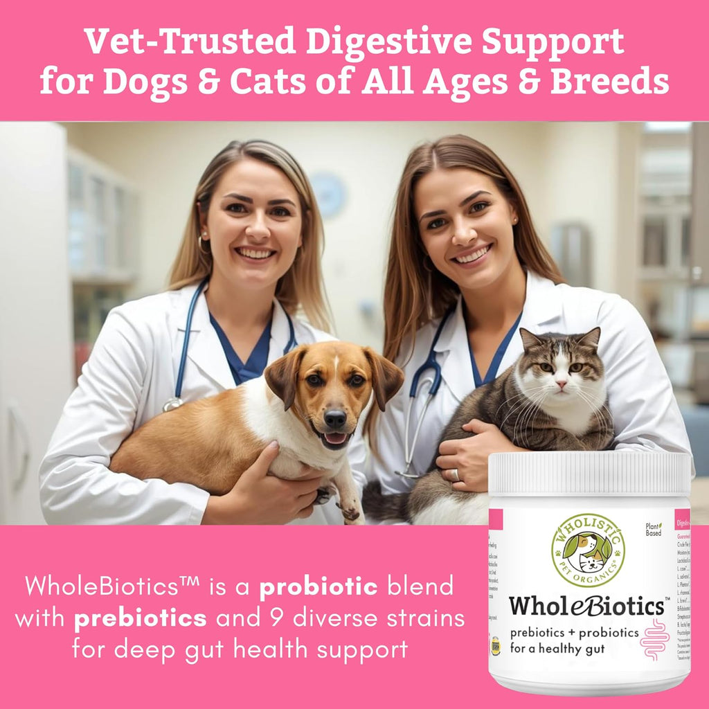 WholeBiotics Daily Probiotics for Dogs - Digestive & Immunity Support - 9 Strains - 28 Doses