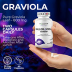 Hallusa Natural Graviola Soursop 800mg - 60 Cápsulas - Complemento Alimenticio de Guanábana