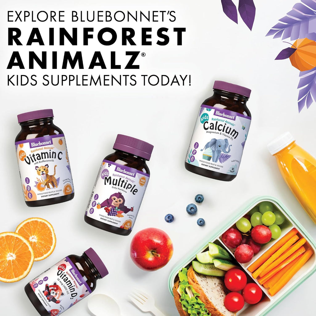 Bluebonnet Rainforest Animalz Vitamina C 250 mg - 90 Comprimidos Masticables para Niños