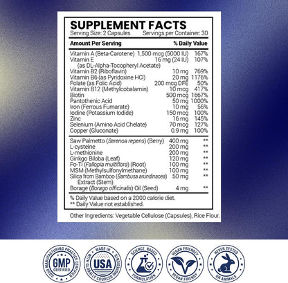 Research Verified Hair Growth Support - con Biotina, Bloqueadores DHT y Vitaminas - 180 Cápsulas - Suministro para 3 Meses – Image 8