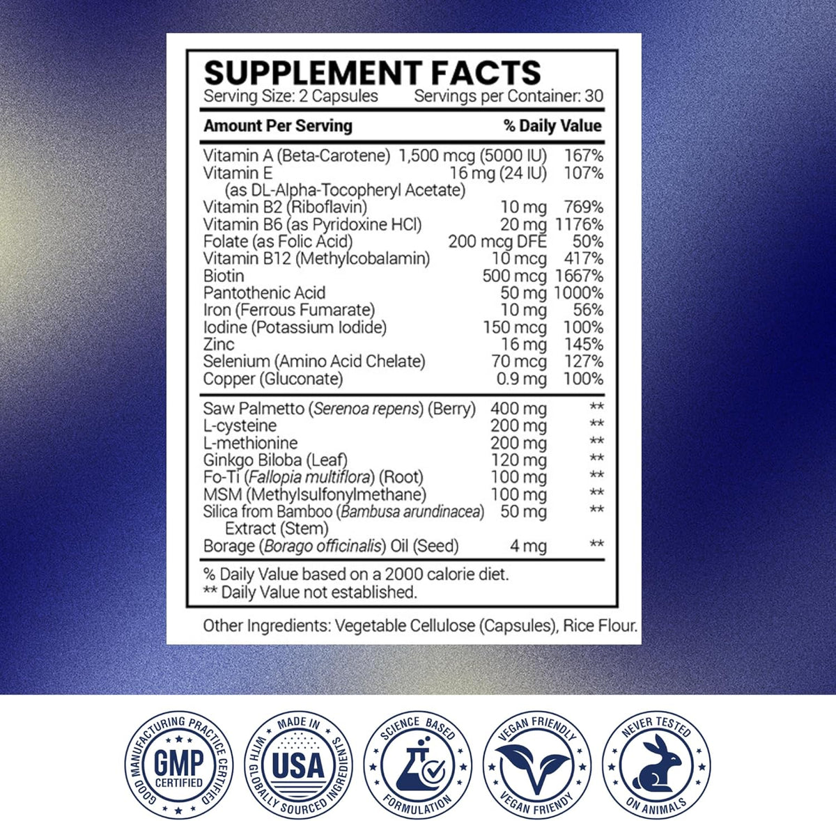 Research Verified Hair Growth Support - con Biotina, Saw Palmetto y Vitaminas - 360 Cápsulas (6 Meses) – Image 8