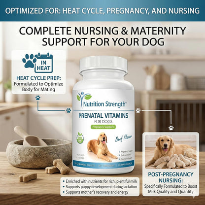 Nutrition Strength Vitaminas Prenatales para Perros - 90 Comprimidos Masticables – Image 5
