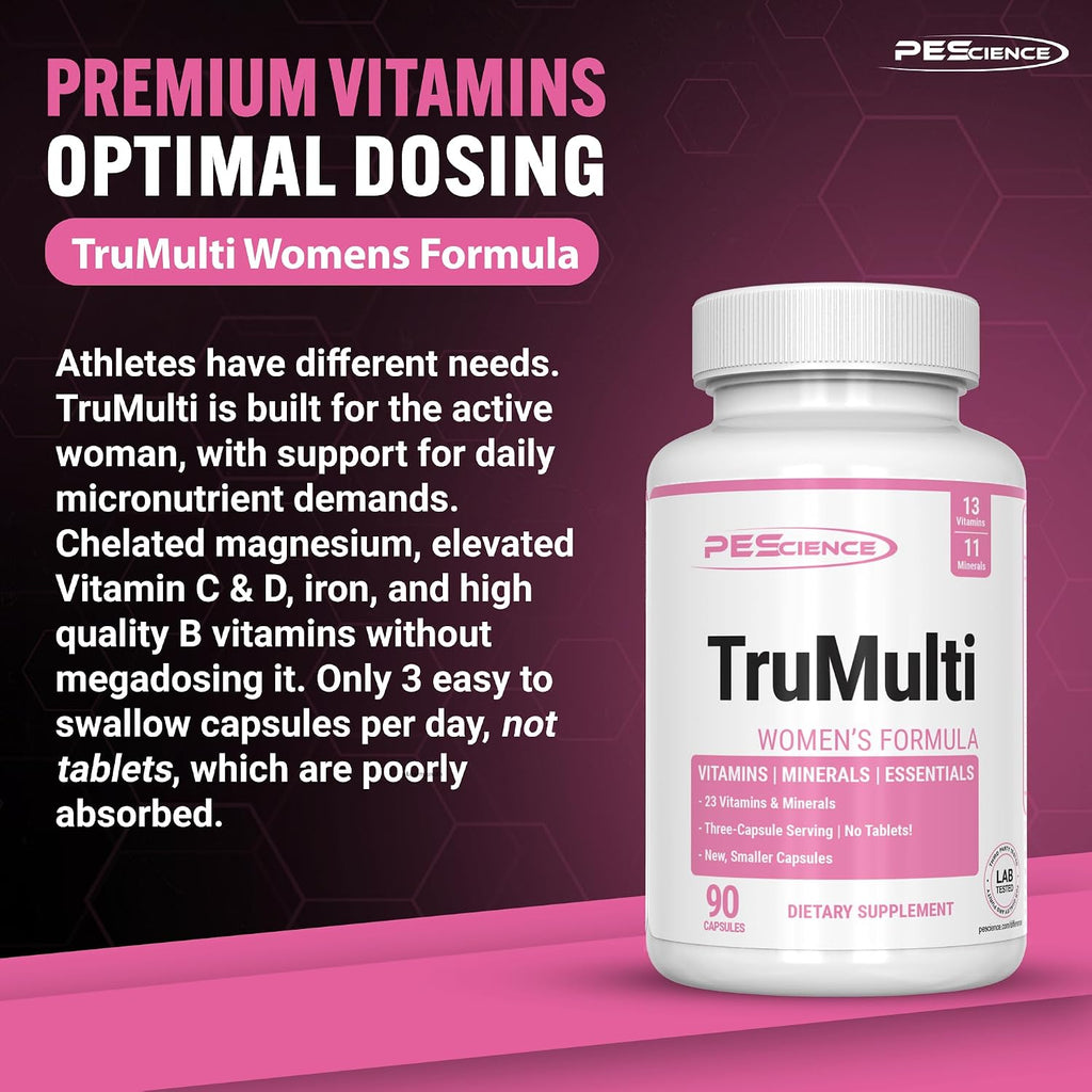 PEScience TruMulti Multivitamin for Women with Iron, 90 Capsules
