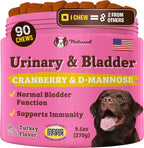 Natural Dog Company Suplemento Urinario y de Vejiga para Perros – Arándano Rojo, D-Manosa, Malvavisco y Astrágalo, Snacks Blandos, 90 uds.