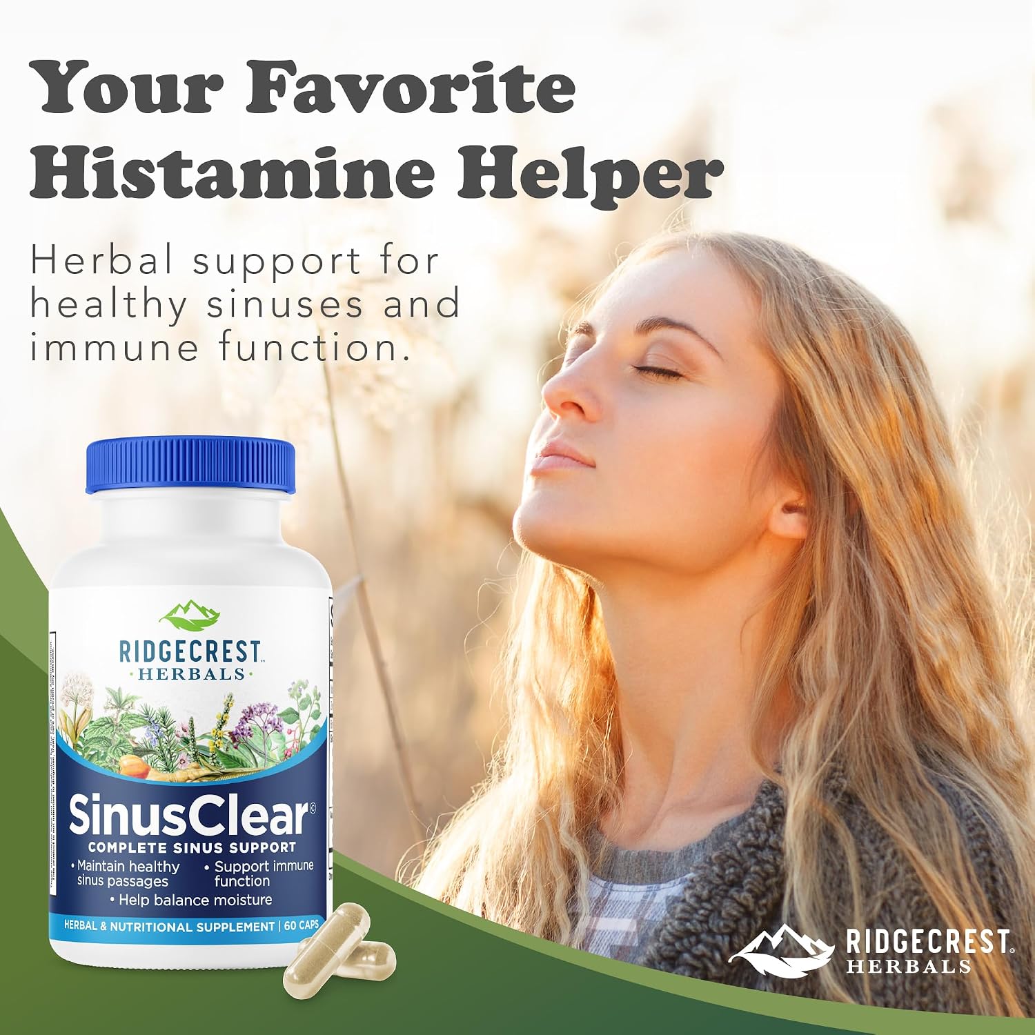 RidgeCrest Herbals SinusClear - Complete Sinus and Respiratory Health Formula