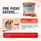 Pets are Kids Turkey Tail Mushroom for Dogs with Organic Real Turkey Tail™ - 8:1 Extract Mushroom Chews for Immune System Health, Gut, Skin & Joint Support - Reishi, Lion's Mane - 120 Chews