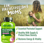NATURELO Multivitamínico Postnatal - Complemento para Madres Lactantes - 180 Cápsulas (Pack de 2)