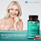 Coast Science DHEA para Mujeres - 25mg de Extracto de Ñame Silvestre, 90 Cápsulas