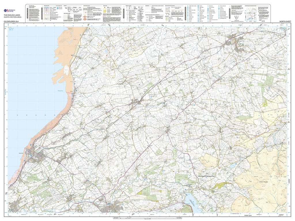 Mapa OS Explorer OL4 Lake District - Zona Noroeste: Keswick, Cockermouth y Wigton