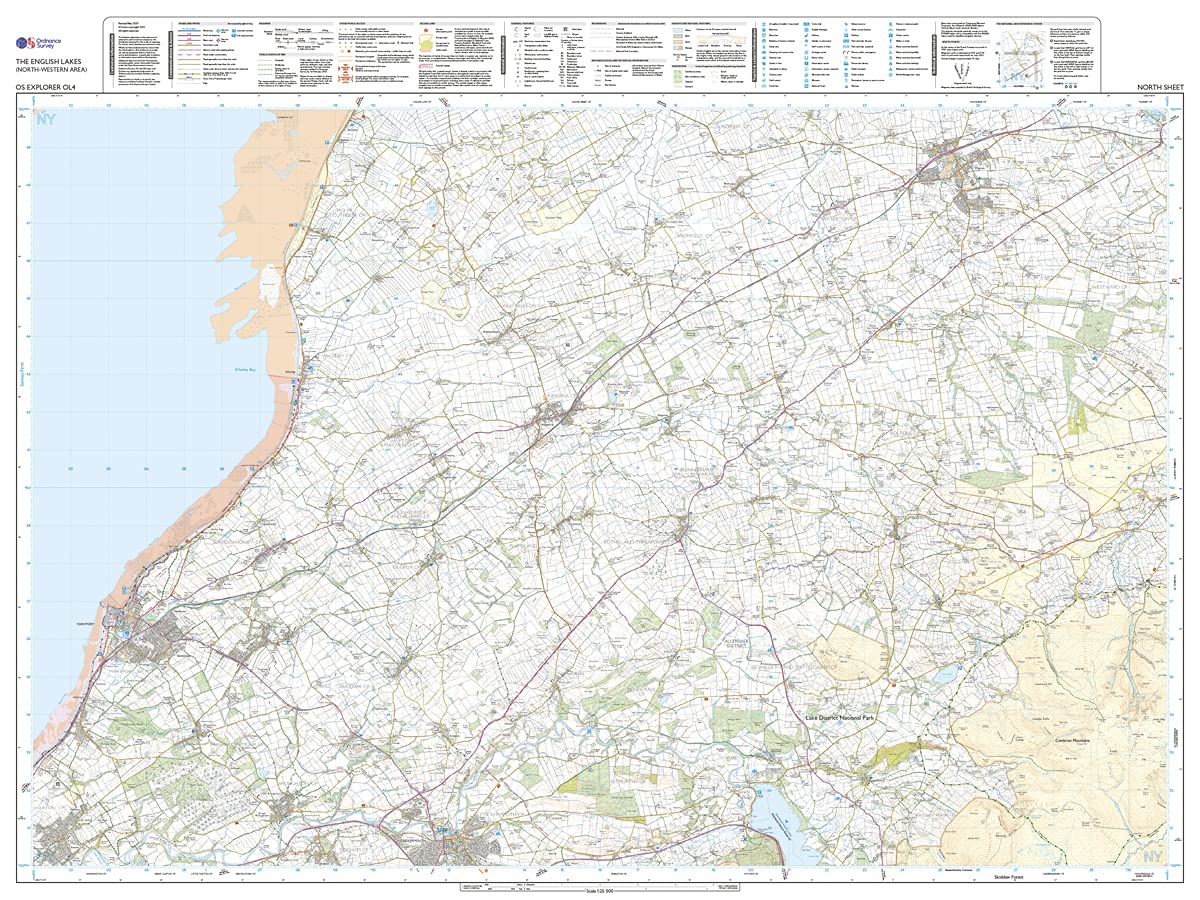 Mapa OS Explorer OL4 Lake District - Zona Noroeste: Keswick, Cockermouth y Wigton