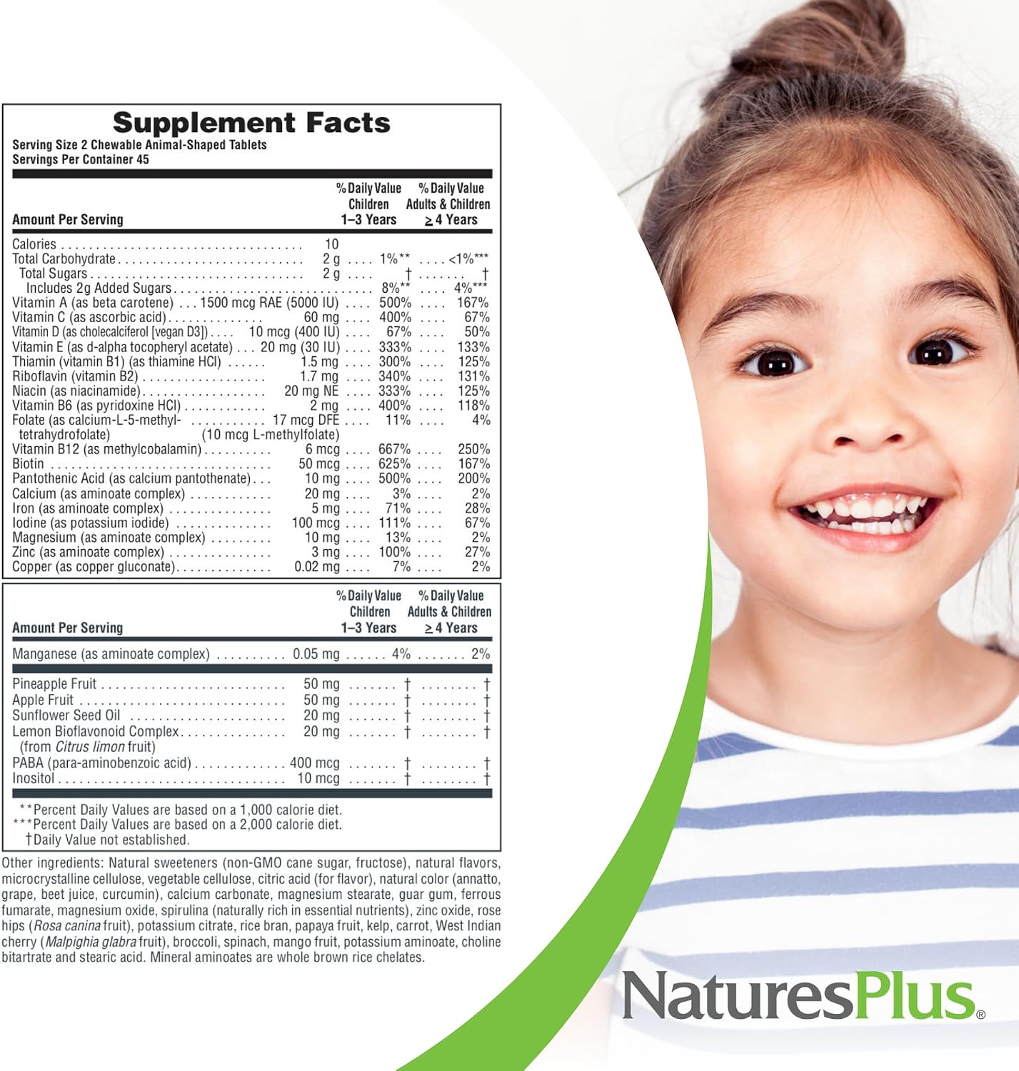 NaturesPlus Animal Parade Multivitamínico Masticable para Niños - 90 Comprimidos con Forma de Animal, Pack de 2 - Sabores Variados - Vegano, Sin Gluten