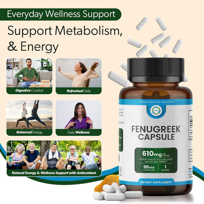 TRUEMED Cápsulas de Fenogreco Orgánico 610 mg – 90 Cápsulas Vegetales – Image 8