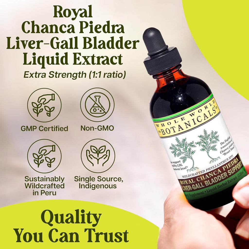 Whole World Botanicals Royal Chanca Piedra – Extracto Líquido 4 oz – Apoyo Hepático y Vesícula