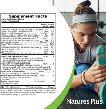 NaturesPlus Ultra Juice Green - 90 tabletas bicapa - Suplemento verde ecológico – Image 4
