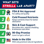 STRELLALAB Aceite de Pescado Omega 3 6 9 en Chews para Perros - Alivio de Alergias y Picores - Suplemento para Piel y Pelaje - 180 Chews (Envase Promocional) - Sabor a Hígado de Pollo