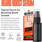 Kit de Crecimiento de Barba Wild Willies - Cápsulas y Sérum con Biotina y Cafeína - 60 Cápsulas