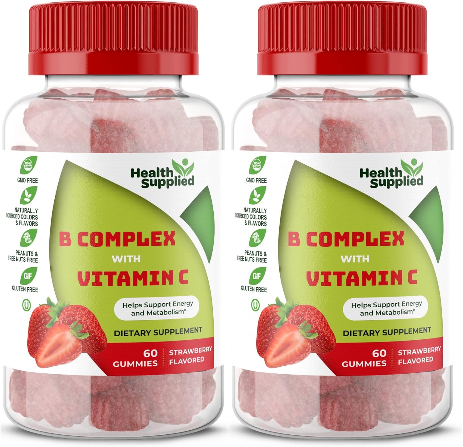 Strawberry Flavored Vitamin B Complex Gummies - Complejo B con Vitamina C