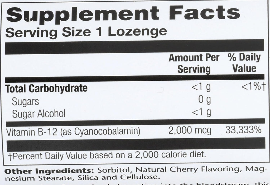 Solaray Vitamina B12 2000 mcg, 90 Comprimidos
