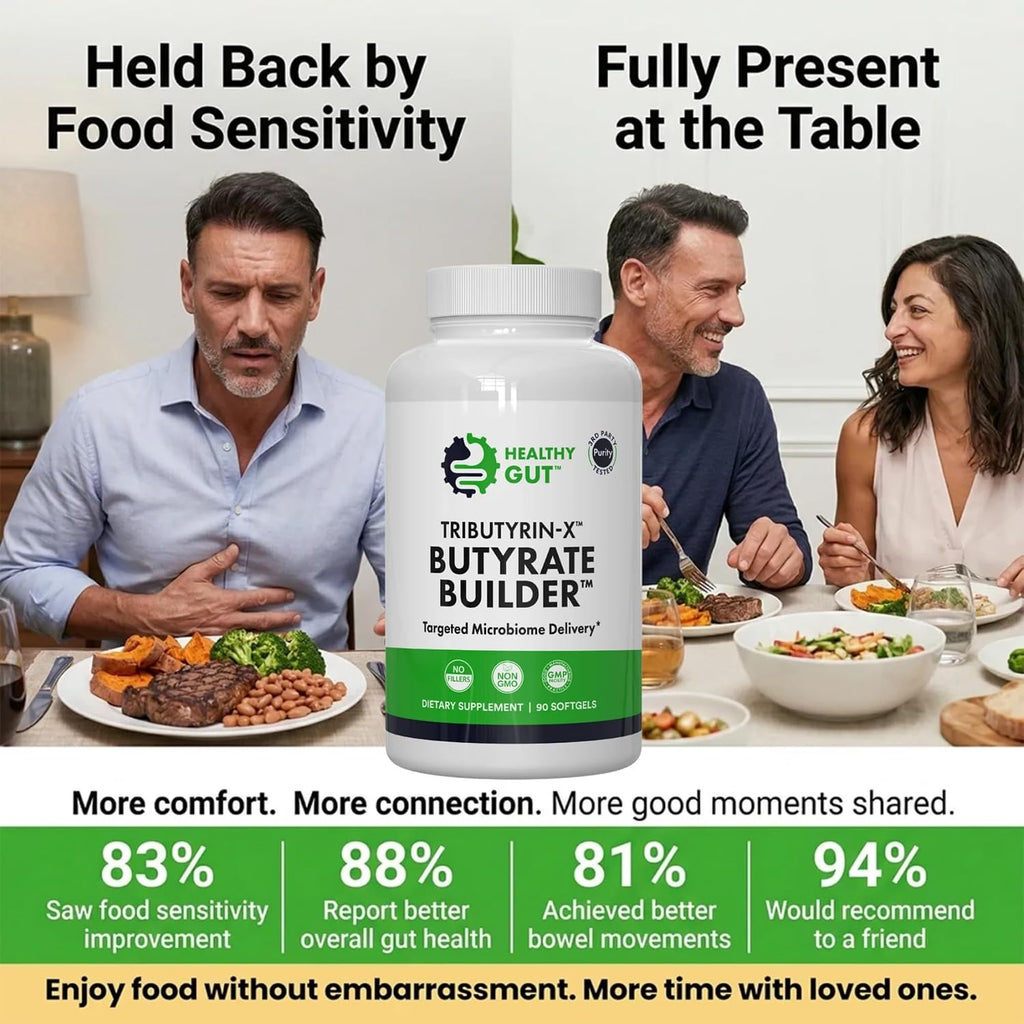 Healthy Gut Tributyrin-X – Suplemento de Butirato Altamente Biodisponible | 90 Cápsulas Blandas
