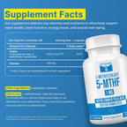 LifeStrength L-Metilfolato 1mg | 180 Cápsulas | Metilfolato Bioactivo 5-MTHF | Vegano, Sin Gluten