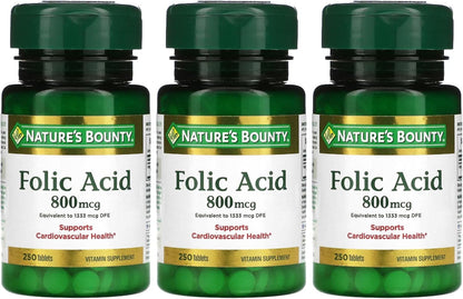Nature's Bounty Ácido Fólico 800 mcg, – El ácido fólico contribuye al metabolismo normal de la homocisteína. – Image 3