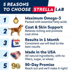 StrellaLab Aceite de Salmón Salvaje de Alaska para Perros - Omega 3 Natural, Apoyo para Piel y Pelaje, Ácidos Grasos EPA+DHA - 237 ml