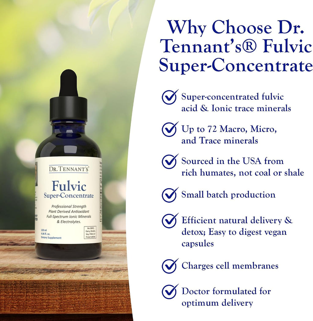 Dr. Tennant's Fulvic Super-Concentrate Líquido - Ácido Fúlvico con Minerales Traza - 120 Días