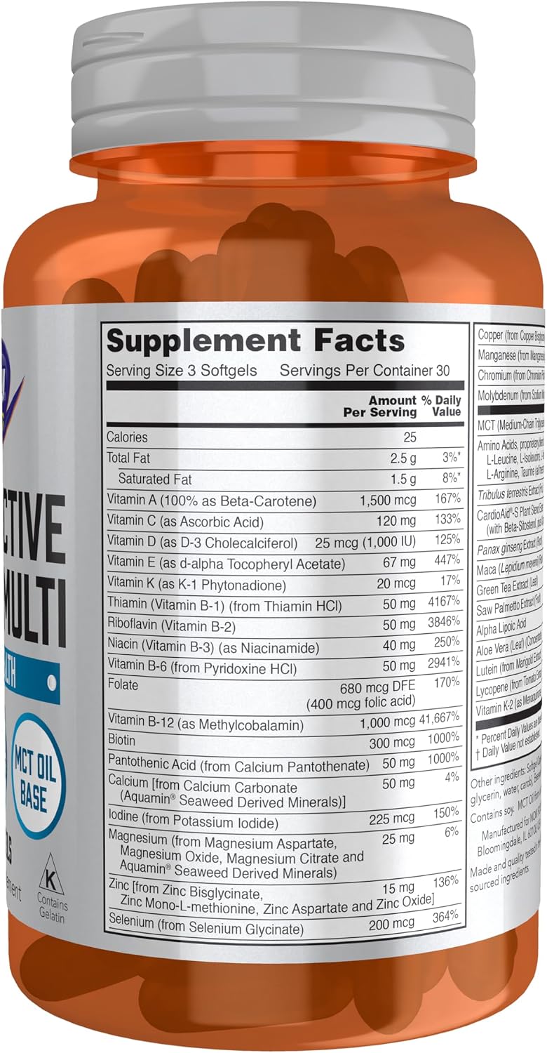 NOW Foods Sports Nutrition - Extreme Sports Multi para Hombres con Aminoácidos, ZMA, Tribulus y MCT, 90 Cápsulas Blandas