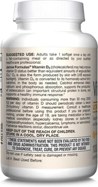 Jarrow Formulas Vitamina D3 62.5 mcg (2,500 UI) - 100 Cápsulas Blandas - Salud Ósea y Apoyo Inmunológico - Sin Gluten