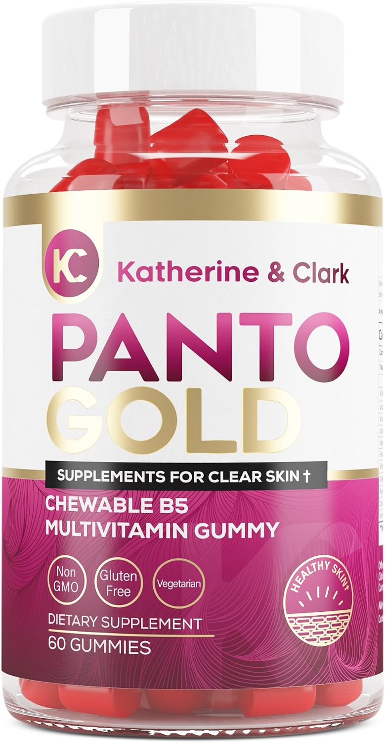Panto Gold Vitamin B5 y Biotina Gummies para Piel, Cabello y Uñas