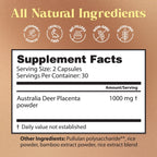 Dragon Herbs Deer Placenta Capsules – 60 Capsules, 500 mg Per Capsule
