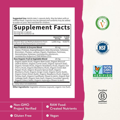 Vitamin Code Raw B-12 Metilcobalamina 1000 – El funcionamiento normal del sistema nervioso – Image 3