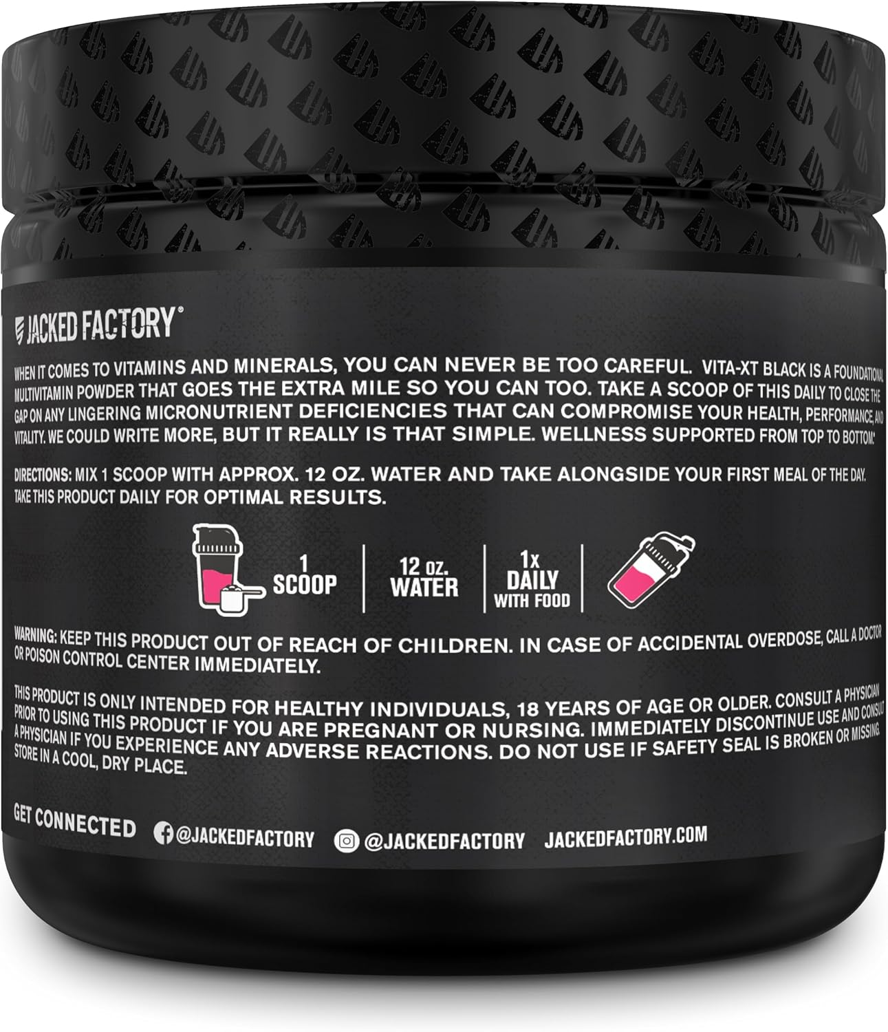 Jacked Factory Vita XT Performance Vitamin Powder - Multivitamínico en Polvo para Hombres, Sabor Fruit Punch, 30 Servicios