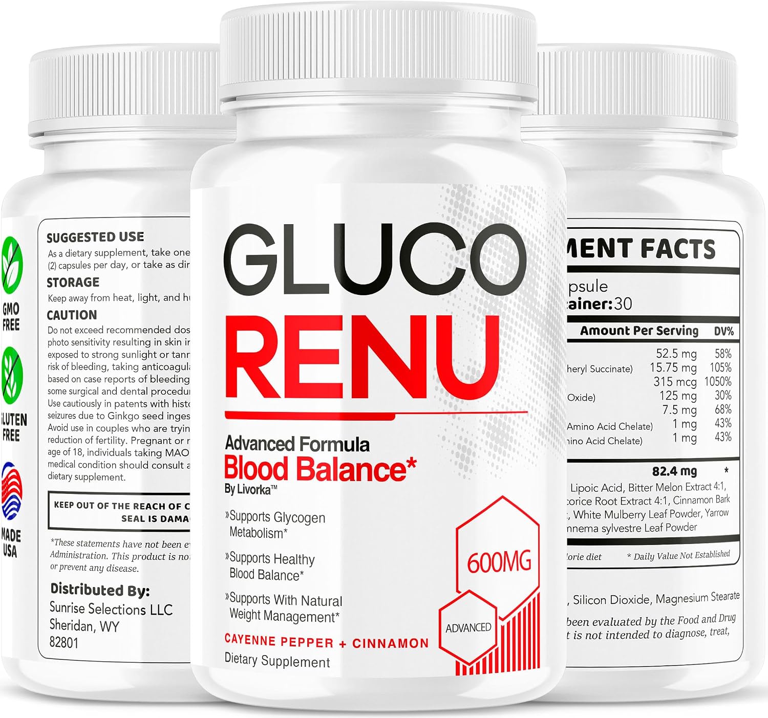 Gluco Renu Cápsulas (2 Paquete) - Suplemento Premium para el Apoyo Diario