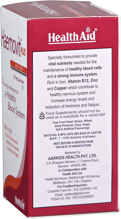 HealthAid Plus Hierro, Ácido Fólico y B12 - – Mujeres con menstruaciones abundantes – Image 2