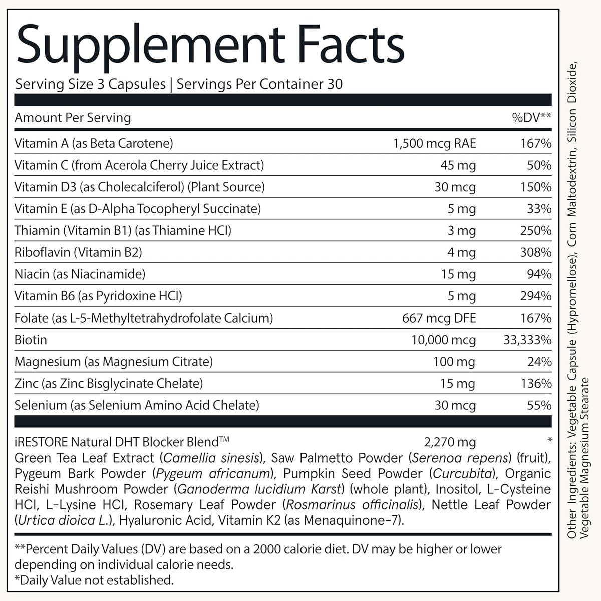 iRestore Suplemento de Crecimiento Capilar – – Extracto de palma enana americana (Saw Palmetto) y ortiga: – Image 9