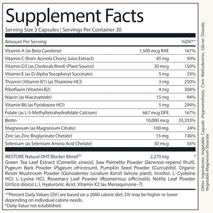 iRestore Suplemento de Crecimiento Capilar – – Extracto de palma enana americana (Saw Palmetto) y ortiga: – Image 9