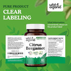 Wild & Organic Cápsulas de Bergamota Cítrica - Apoyo Antioxidante - 60 Cápsulas