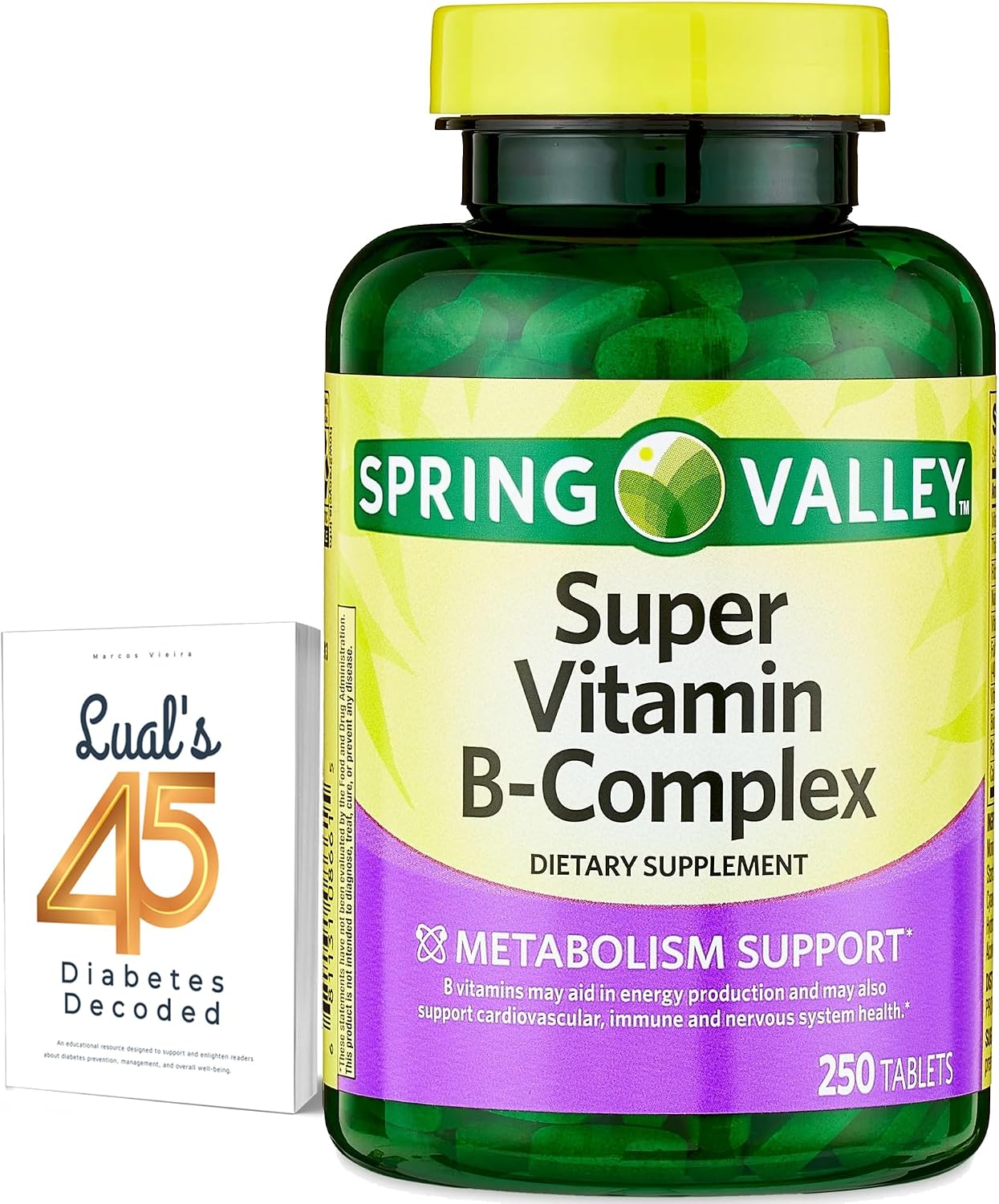 Spring Valley Super Complejo B con Vitamina C y Calcio - 250 Comprimidos + E-book Gratuito