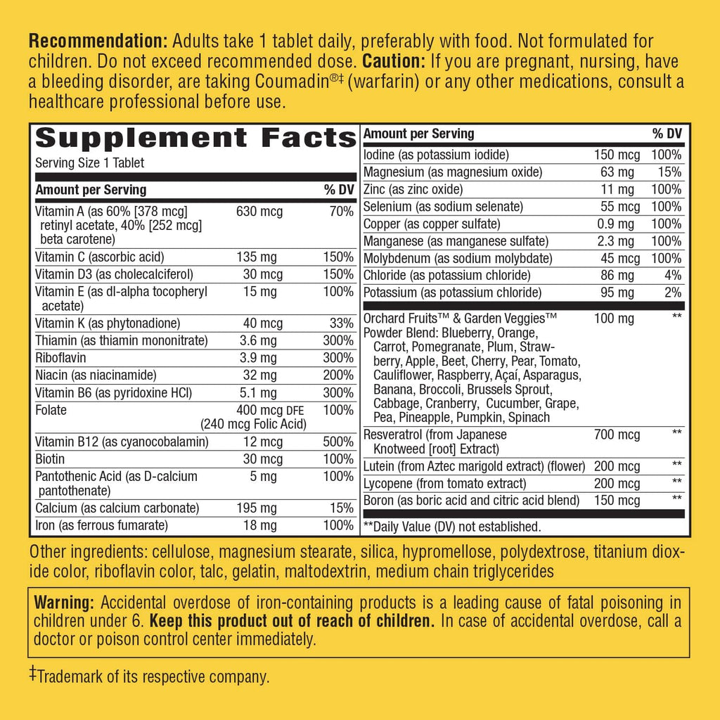 Nature's Way Alive! Multivitamínico Diario Energy 22 Vitaminas y Minerales 60 Comprimidos (Pack de 2)