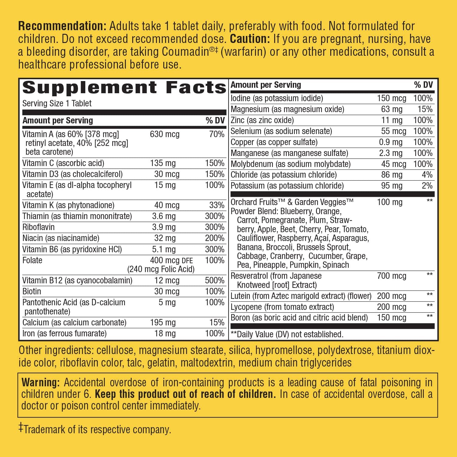 Nature's Way Alive! Multivitamínico Diario Energy 22 Vitaminas y Minerales 60 Comprimidos (Pack de 2)