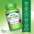 Nature's Truth Irish Sea Moss Cápsulas 90 Ud. - Complejo con Bladderwrack y Burdock Root - Sin Gluten y No GMO