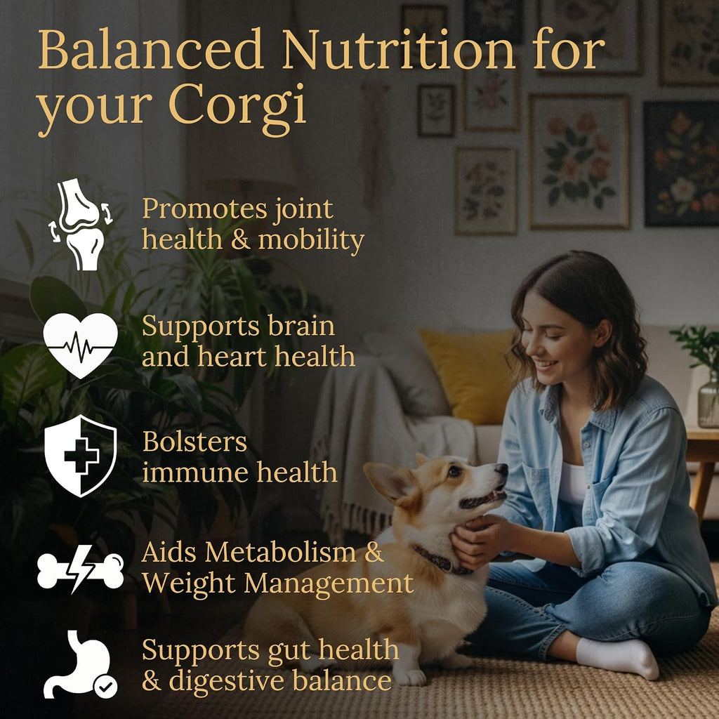Prestige Breed Multivitaminas para Corgi, Nutrición Equilibrada, 90 unidades, Hecho en EE. UU. con auténtico bacon
